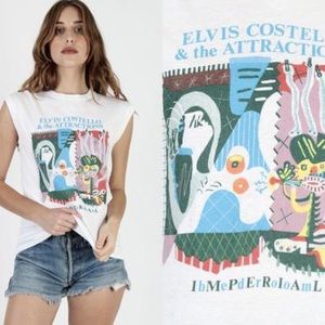 RARE Vintage 80s Elvis Costello & The Attractions Imperial Bedroom Muscle Tee M